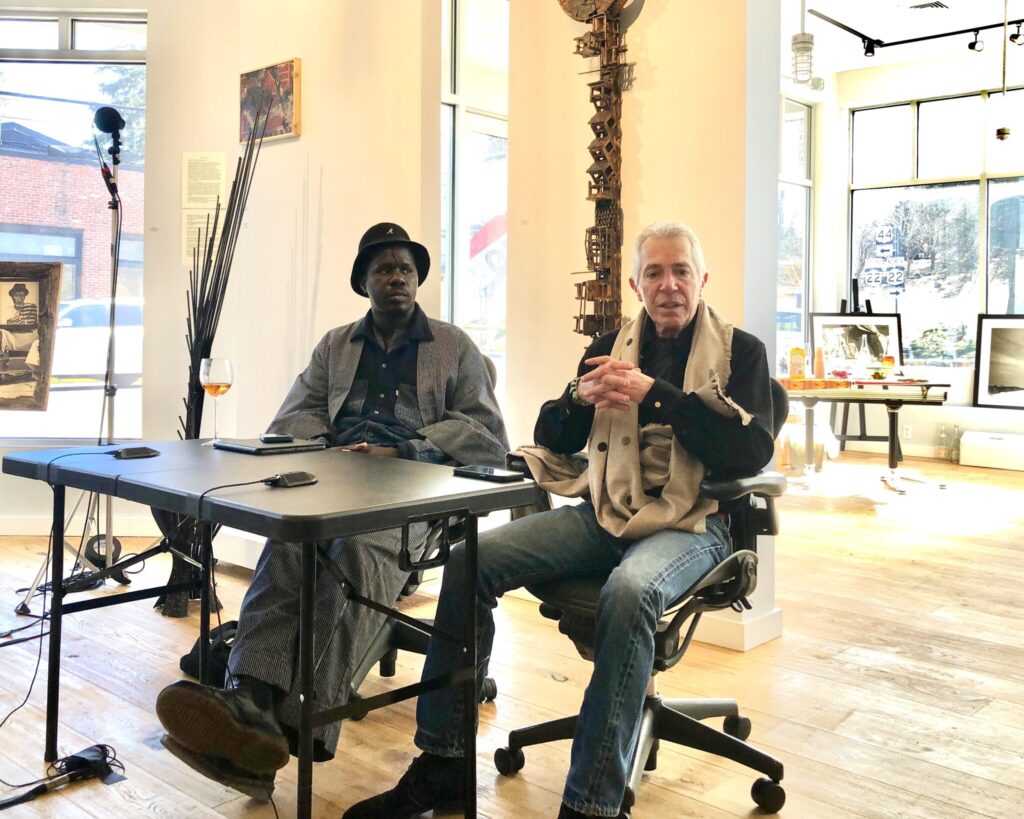 Senegalese photographer Malik Welli (left) spoke to Neal Rosenthal about his experience as a West African artist.Credit: Lenora Champagne